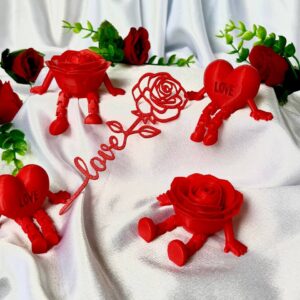 Romantic Gift 3D Prints: Hearts, Roses, and Articulated Designs