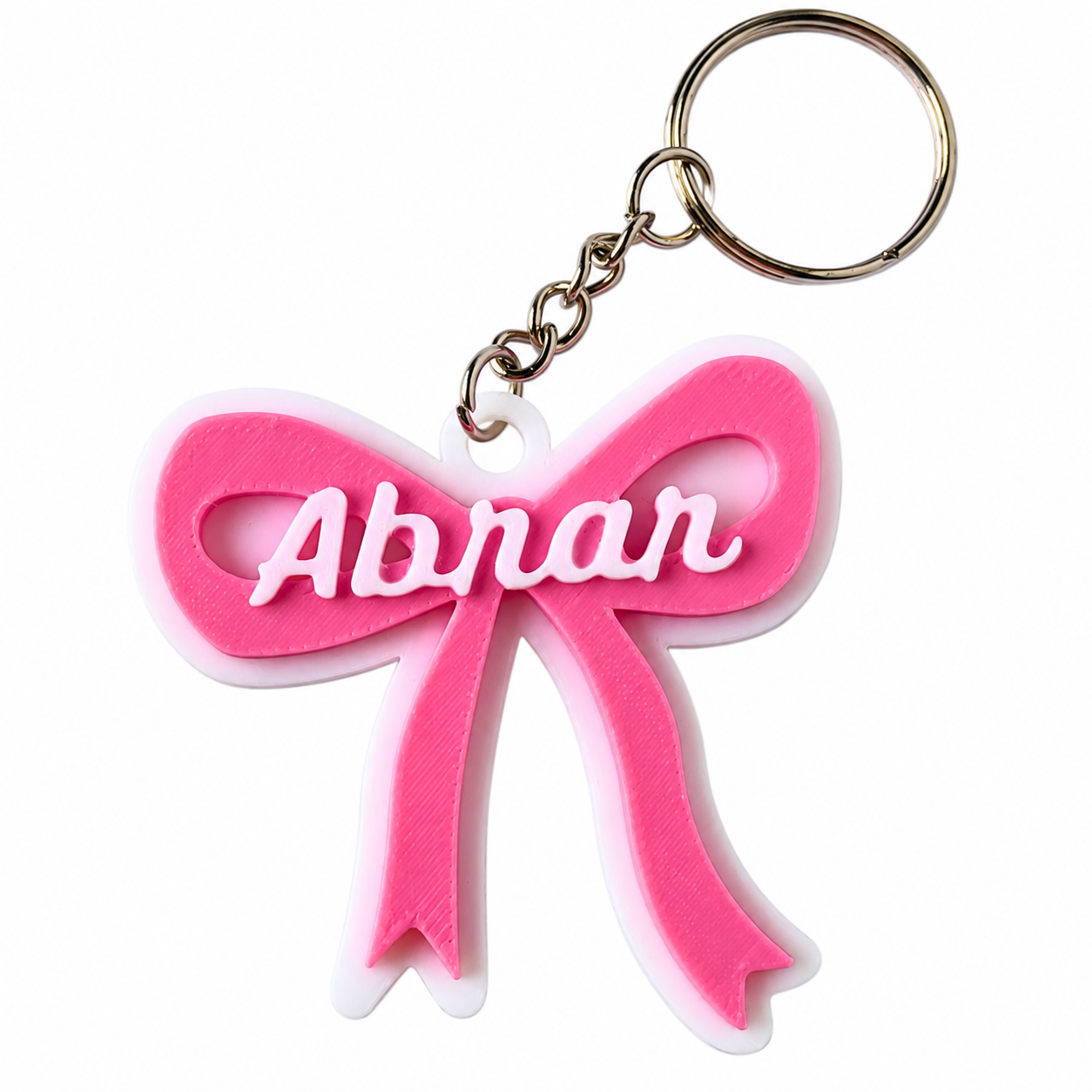 Custom Name Keychain – Personalized Ribbon Bow