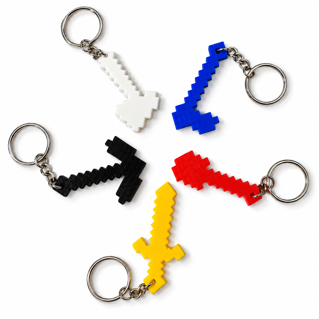5-Piece Minecraft Tool Keychain Set