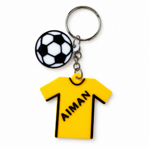 Custom Football Jersey Name Keychain & Bag Charm
