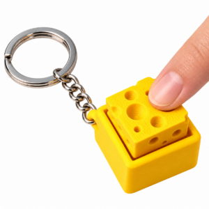 Clicky Cheese Keyboard Keychain
